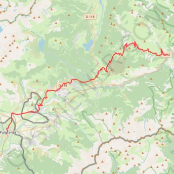 Trace GPS Jour 2 De Olette à Puigcerdà, itinéraire, parcours