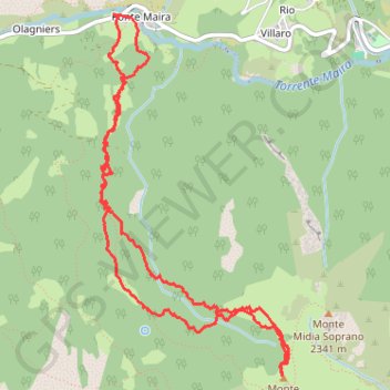 Trace GPS Monte Estelletta (Val Maira - Italie), itinéraire, parcours
