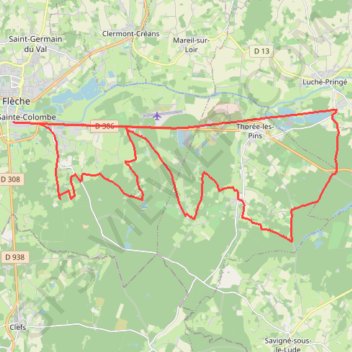 Trace GPS La Flèche - Sud Est, itinéraire, parcours
