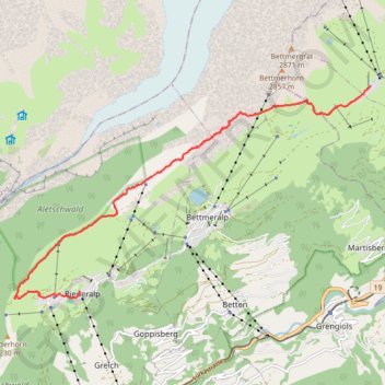 Trace GPS Glacier d'Aletsch, itinéraire, parcours