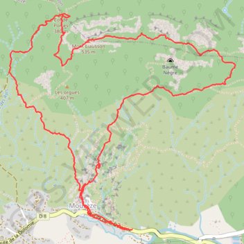 Trace GPS Randonnée Bleue au cirque de Moureze, itinéraire, parcours