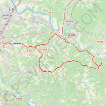 Trace GPS Artigues par Rauzan - Artigues, itinéraire, parcours