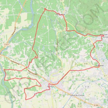 Trace GPS Les vignes Comtadines - Sarrians, itinéraire, parcours