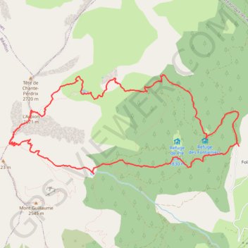 Trace GPS Col de Chante Perdrix, itinéraire, parcours