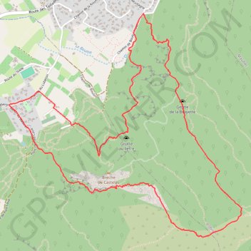 Trace GPS Par la Gorge de Badarel et les Rochers de Baude, itinéraire, parcours