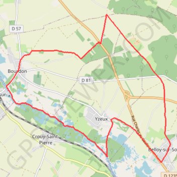 Trace GPS Entre terres Picardes et Somme, itinéraire, parcours