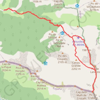 Trace GPS Pic de Crabère depuis Labach, itinéraire, parcours