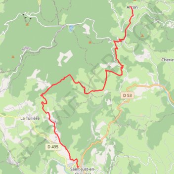 Trace GPS De Saint-Just-en-Chevalet à Arcon en, itinéraire, parcours