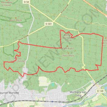 Trace GPS Vers Bourron-Marlotte, itinéraire, parcours