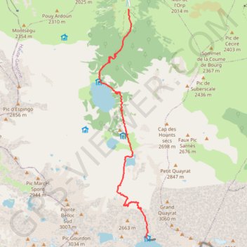 Trace GPS Refuges d'Oo, Espingo et Portillon, itinéraire, parcours