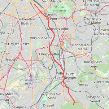Trace GPS Paris Sénart par la berge Ouest, itinéraire, parcours