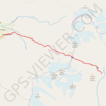 Trace GPS Tour Annapurna - Jour 10 - Torung Phedi - Muktinath, itinéraire, parcours