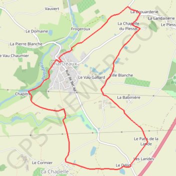 Trace GPS Chanzeaux - Le bocage, itinéraire, parcours