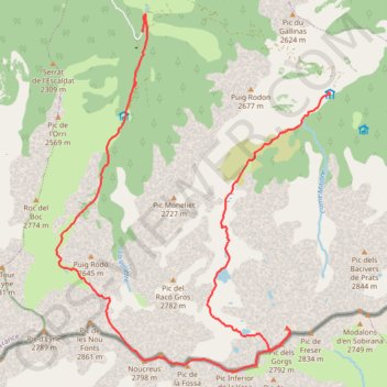 Trace GPS Caranca Pic de l'Enfer, itinéraire, parcours