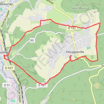 Trace GPS Houppeville, itinéraire, parcours