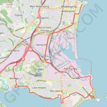 Trace GPS Wollongong Loop, itinéraire, parcours