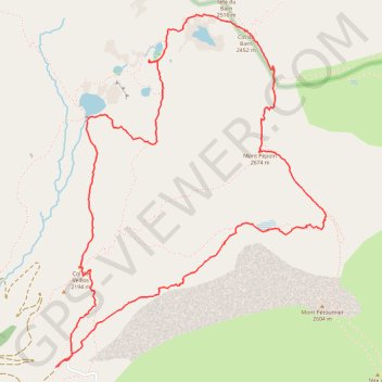 Trace GPS Les lacs de Millefonts et Mont pépoiri, itinéraire, parcours