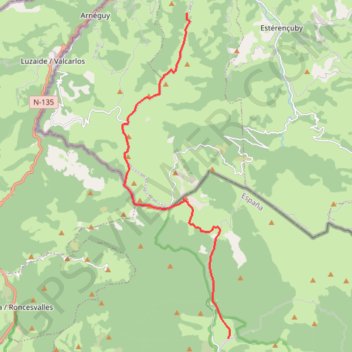 Trace GPS Tour Haute Vallee Nive Etape 3 Refuge Mendilatz Refuge d'Orisson, itinéraire, parcours