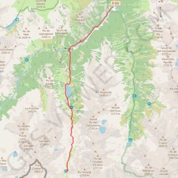 Trace GPS Hautes Pyrénées - Du refuge des Oulettes de Gaube à Cauterets, itinéraire, parcours