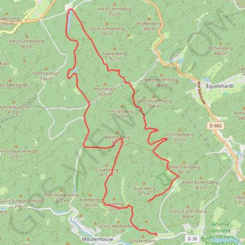 Trace GPS De Mouterhouse à l'étang d'Hasselfurt, itinéraire, parcours