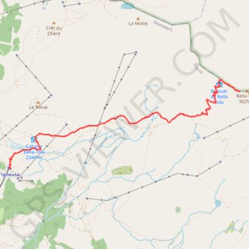 Trace GPS Ascension de la Bella Tolla, itinéraire, parcours