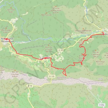 Trace GPS Sentier Cathare - de Duilhac-sous-Peyrepertuse à Padern, itinéraire, parcours