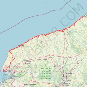 Trace GPS GR21 Sentier des Falaises (2020), itinéraire, parcours