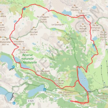 Trace GPS Tour des lacs du Néouvielle, itinéraire, parcours