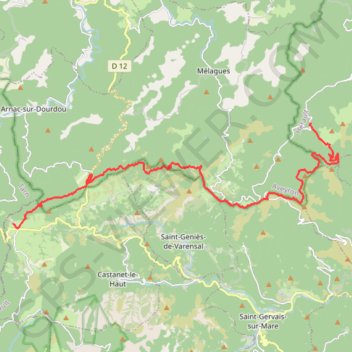 Trace GPS Grande Traversée de l'Hérault - itinéraire Nord - de Servies à Fagairolles, itinéraire, parcours