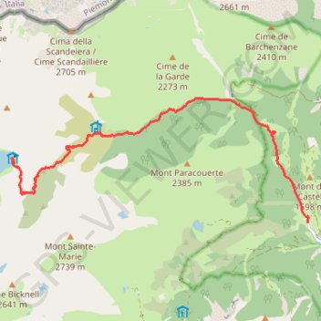 Trace GPS Castérino - Refuge Valmasque, itinéraire, parcours