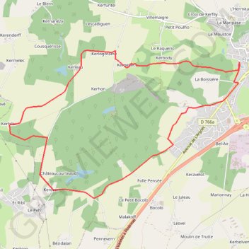 Trace GPS Les Tours d'Elven, itinéraire, parcours