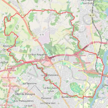 Trace GPS Boucle Cens - Gesvre - Erdre, itinéraire, parcours