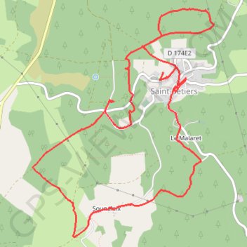 Trace GPS Saint Setiers - rando entre Loire et Garonne, itinéraire, parcours