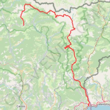 Trace GPS Saint-Dalmas - Menton Garavan, itinéraire, parcours