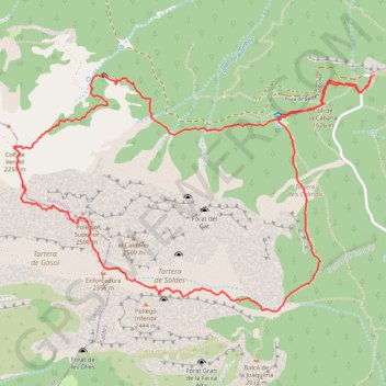 Trace GPS Pedraforca, Pollego Superior, itinéraire, parcours