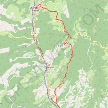 Trace GPS Chambost Létra, itinéraire, parcours