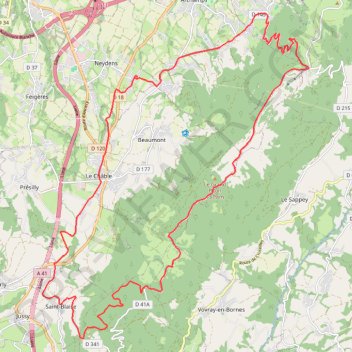 Trace GPS Le Salève - Neydens, itinéraire, parcours