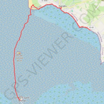 Trace GPS Mont-Saint-Michel, itinéraire, parcours