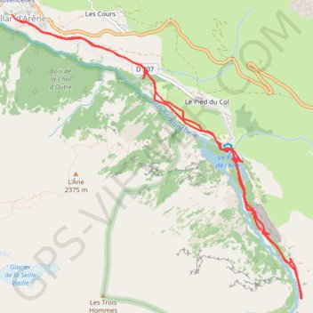 Trace GPS Domaine nordique de Villar d'Arène, itinéraire, parcours