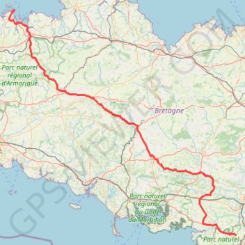 Trace GPS TT22 J2 M31/05 : Pontchâteau à Port de Bloscon-Roscoff, itinéraire, parcours