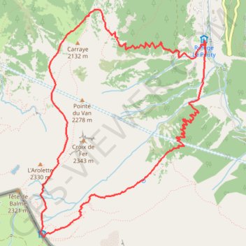 Trace GPS Col de Balme, itinéraire, parcours
