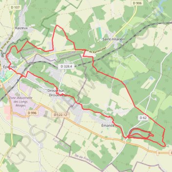 Trace GPS Epernon Drouette nord, itinéraire, parcours