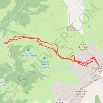 Trace GPS Mont Charvin Combe Ouest (Borns-Aravis), itinéraire, parcours