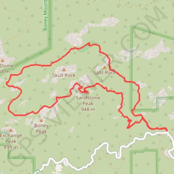 Trace GPS Sandstone Peak Loop via Inspiration Point, itinéraire, parcours