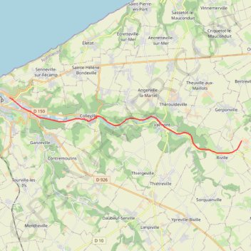 Trace GPS 🚴 La Véloroute du Lin de Ourville-en-caux, itinéraire, parcours