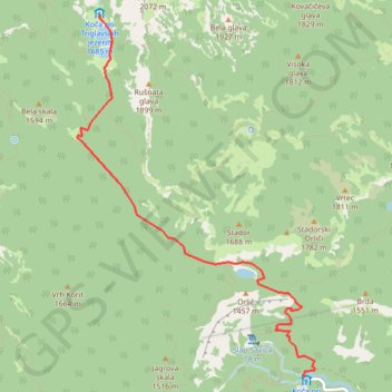 Trace GPS Koča pri Triglavskih jezerih : depuis Slap Savica, itinéraire, parcours