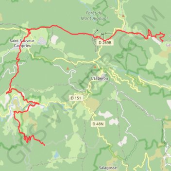 Trace GPS Mont Aigoual - Lac des Pises, itinéraire, parcours