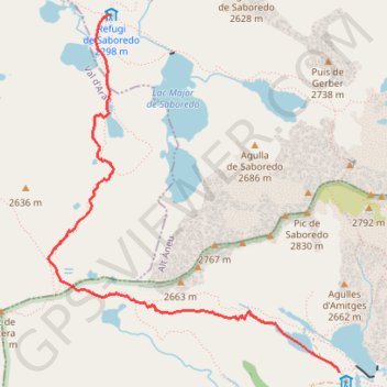 Trace GPS Encantats - Amitges-Saboredo, itinéraire, parcours