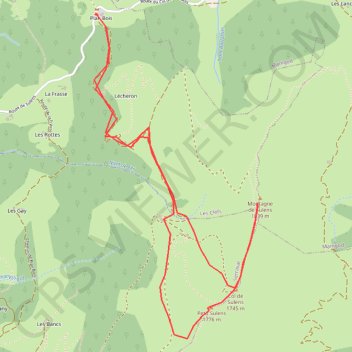 Trace GPS Montagne de Sulens, itinéraire, parcours