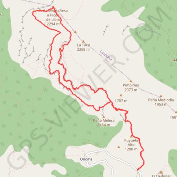 Trace GPS Pena Montanesa, itinéraire, parcours